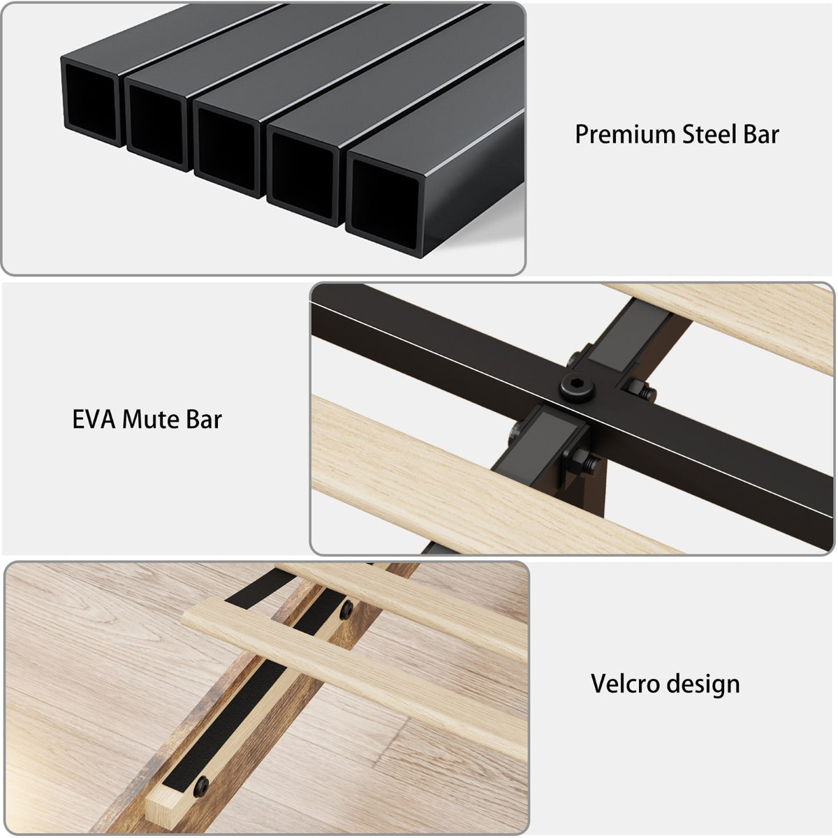 Tulib Queen Size Bed Frame with Storage Bookcase Headboard, Platform Bedframe with LED Lights, Charging Station and Sliding Barn Door, No Box Spring Needed, Dark Brown
